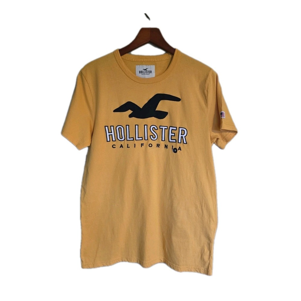 NWT Hollister California Graphic Tee - Mustard Yellow Applique Logo Size M